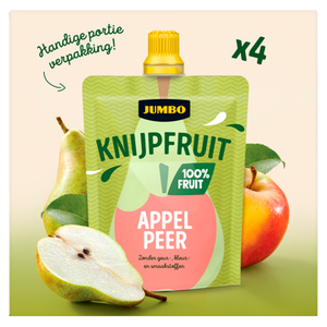 Jumbo Knijpfruit Appel Peer 4 x 90g