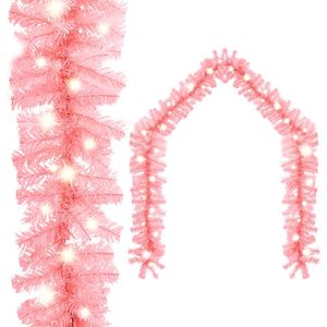 Kerstslinger met LED-lampjes 10 m roze