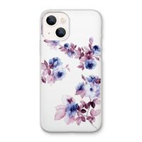 Waterverf bloemen: iPhone 13 mini Transparant Hoesje