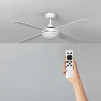 Plafondventilator met lamp & afstandsbediening wit modern 'Haran' led lamp 107 cm Plafondventilator met lamp & afstandsbediening wit modern 'Haran' led lamp 107 cm