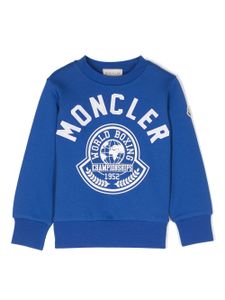 Moncler Enfant sweat à logo brodé - Bleu