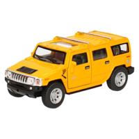 Modelauto Hummer H2 SUV - speelgoed wagen - geel - 12,5 cm - metaal