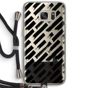 Zwarte vegen: Samsung Galaxy S7 Transparant Hoesje met koord
