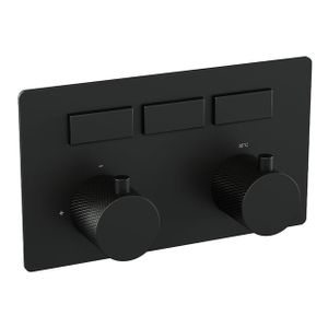 BRAUER Black Carving - 3 functies - inbouwthermostaat - drukknoppen - in/afbouwdelen - zwart mat 5-S-158