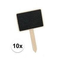 10x Mini krijtbordjes op stokje 7 cm - thumbnail