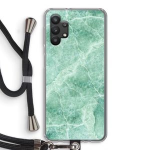 Groen marmer: Samsung Galaxy A32 5G Transparant Hoesje met koord