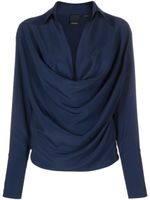 PINKO blouse à col drapé - Bleu