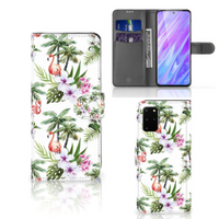 Samsung Galaxy S20 Plus Telefoonhoesje met Pasjes Flamingo Palms - thumbnail