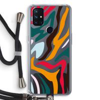 Colored Zebra: OnePlus Nord N10 5G Transparant Hoesje met koord - thumbnail