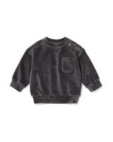 HEMA Babysweater velours rib grijs (grijs)