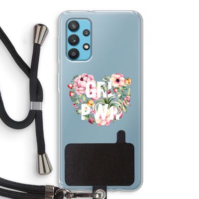 GRL PWR Flower: Samsung Galaxy A32 4G Transparant Hoesje met koord