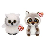 Ty - Knuffel - Beanie Boo's - Ausitin Owl & Racoon