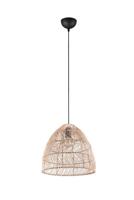 Trio HanglampRike zwart met rotan vlechtwerk - R31131036