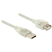 Delock USB-kabel USB 2.0 USB-A stekker, USB-A bus 1.00 m Transparant 83881 Delock USB-kabel USB 2.0 USB-A stekker, USB-A bus 1.00 m Transparant 83881