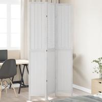 Kamerscherm met 3 panelen massief paulowniahout wit Kamerscherm met 3 panelen massief paulowniahout wit
