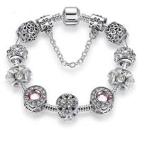 2 stuks Vrouwenmode eenvoudige Panjia opaal kristal legering armband lengte: 18cm (zilver)