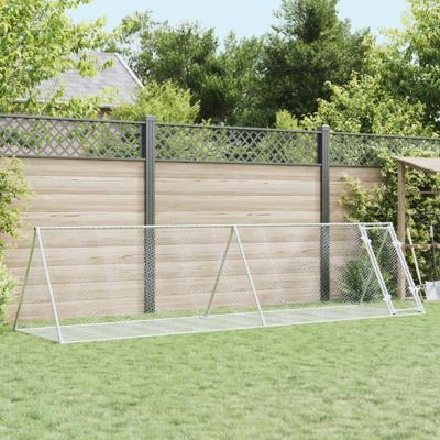 VidaXL Konijnenhok 400x105x91 cm gegalvaniseerd staal zilverkleurig