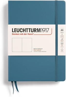 Leuchtturm Stone Blue, Medium (A5), 251 p., plain