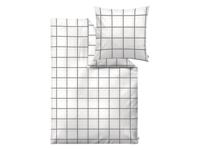 s.Oliver Mako satijnen dekbedovertrek 140 x 200 cm (Wit/grijs)