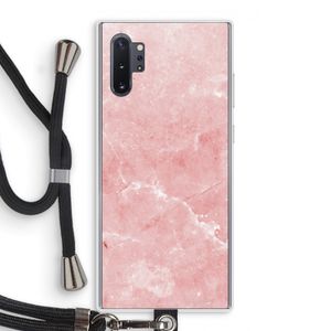 Roze marmer: Samsung Galaxy Note 10 Plus Transparant Hoesje met koord