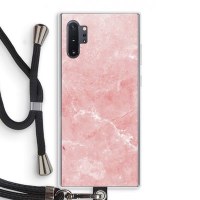 Roze marmer: Samsung Galaxy Note 10 Plus Transparant Hoesje met koord