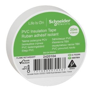 Schneider Electric 2420104 Isolatietape Wit (l x b) 20 m x 19 mm 8 stuk(s)