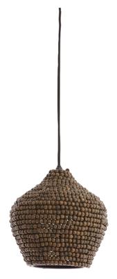 Light & Living Hanglamp 'Kalenga' Kralen, 21cm, kleur Bruin/Grijs
