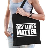 Gay lives matter anti homo / lesbo discriminatie tas zwart voor dames