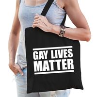 Gay lives matter anti homo / lesbo discriminatie tas zwart voor dames - thumbnail