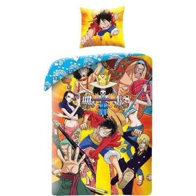 Beddengoedset - ÉÉN STUK - Luffy en zijn bemanning IV - Microvezel - 1 dekbedovertrek 140 x 200 cm + 1 kussensloop 63 x 63 cm