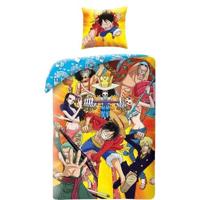 Beddengoedset - ÉÉN STUK - Luffy en zijn bemanning IV - Microvezel - 1 dekbedovertrek 140 x 200 cm + 1 kussensloop 63 x 63 cm