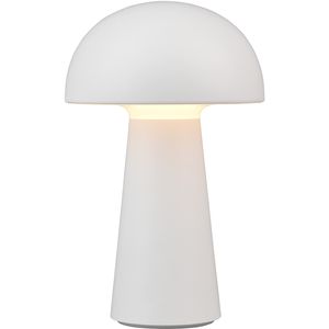 LED Tafellamp - Tafelverlichting - Trion Lenio - 2W - Warm Wit 3000K - Dimbaar - USB Oplaadbaar - Spatwaterdicht IP44 - Rond - Mat Wit - Kunststof