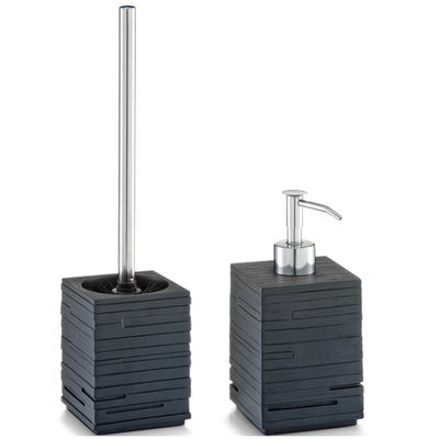 Toilet spullen set Toiletborstel met zeeppompje van polystone