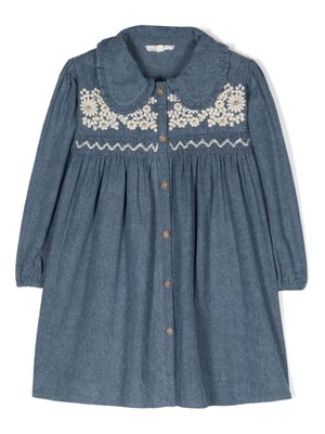 Louise Misha robe en jean Marlotta à coupe évasée - Bleu