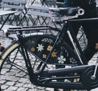 Sticker voor fiets veelkleurige bloemen set - thumbnail