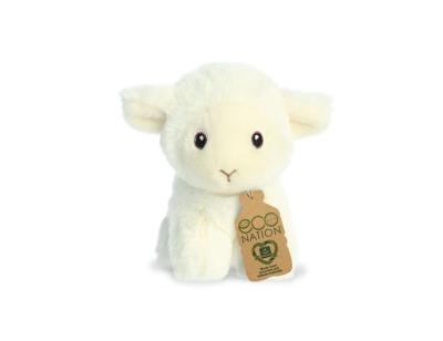 Eco Nation Pluchen knuffel - mini - lammetje - 13 cm