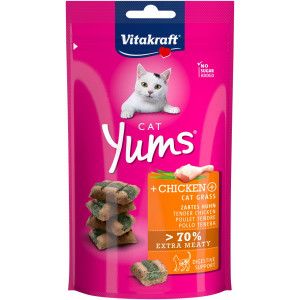 Vitakraft Cat Yums kip met kattengras kattensnack (40 g) 6 verpakkingen