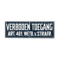 Bordje verboden toegang - 4x - 12 x 35 cm - kunststof - waakbordje - verbodsbord