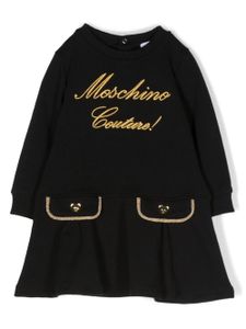 Moschino Kids robe brodée à effet de poches - Noir