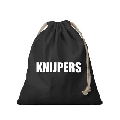 Knijperzak - canvas opbergzakje - voor knijpers - zwart - 25 x 30 cm - met koord
