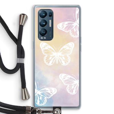 White butterfly: Oppo Find X3 Neo Transparant Hoesje met koord
