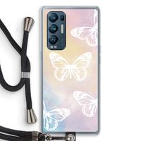 White butterfly: Oppo Find X3 Neo Transparant Hoesje met koord