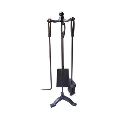 Gerei voor de haard EDM 85752 Zwart Gietijzer 19 x 59,5 cm (3 Onderdelen)