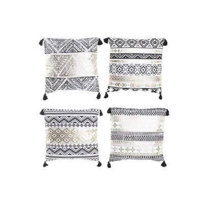 Kussen DKD Home Decor Zwart Gouden Polyester Katoen Aluminium Arabisch (45 x 10 x 45 cm) (4 Stuks)