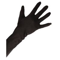 Satijnen handschoenen zwart lang voor volwassenen   -