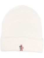 Moncler Grenoble bonnet en maille à patch logo - Blanc