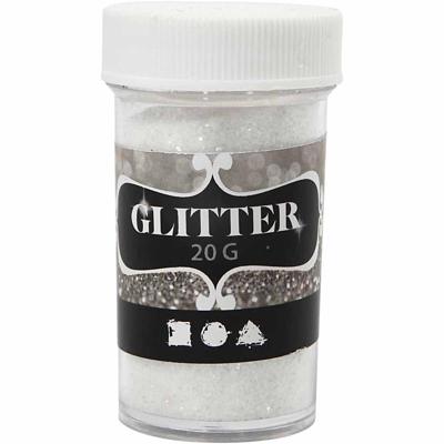 Creativ Company Glitter, wit, 20 gr/ 1 doosje