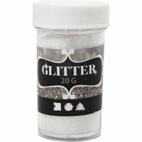 Creativ Company Glitter, wit, 20 gr/ 1 doosje