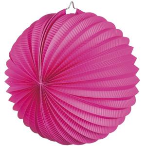 Lampion van papier - rond - fuchsia roze - Dia 22 cm - Versiering