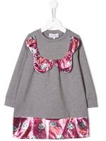 Simonetta robe à empiècements imprimés - Gris